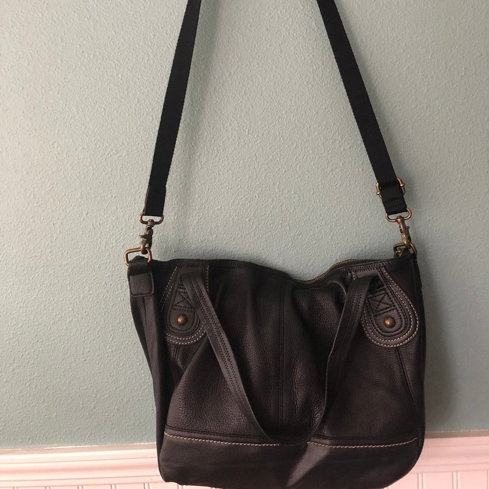 the SAK Black Leather Crossbody Satchel/Bag
